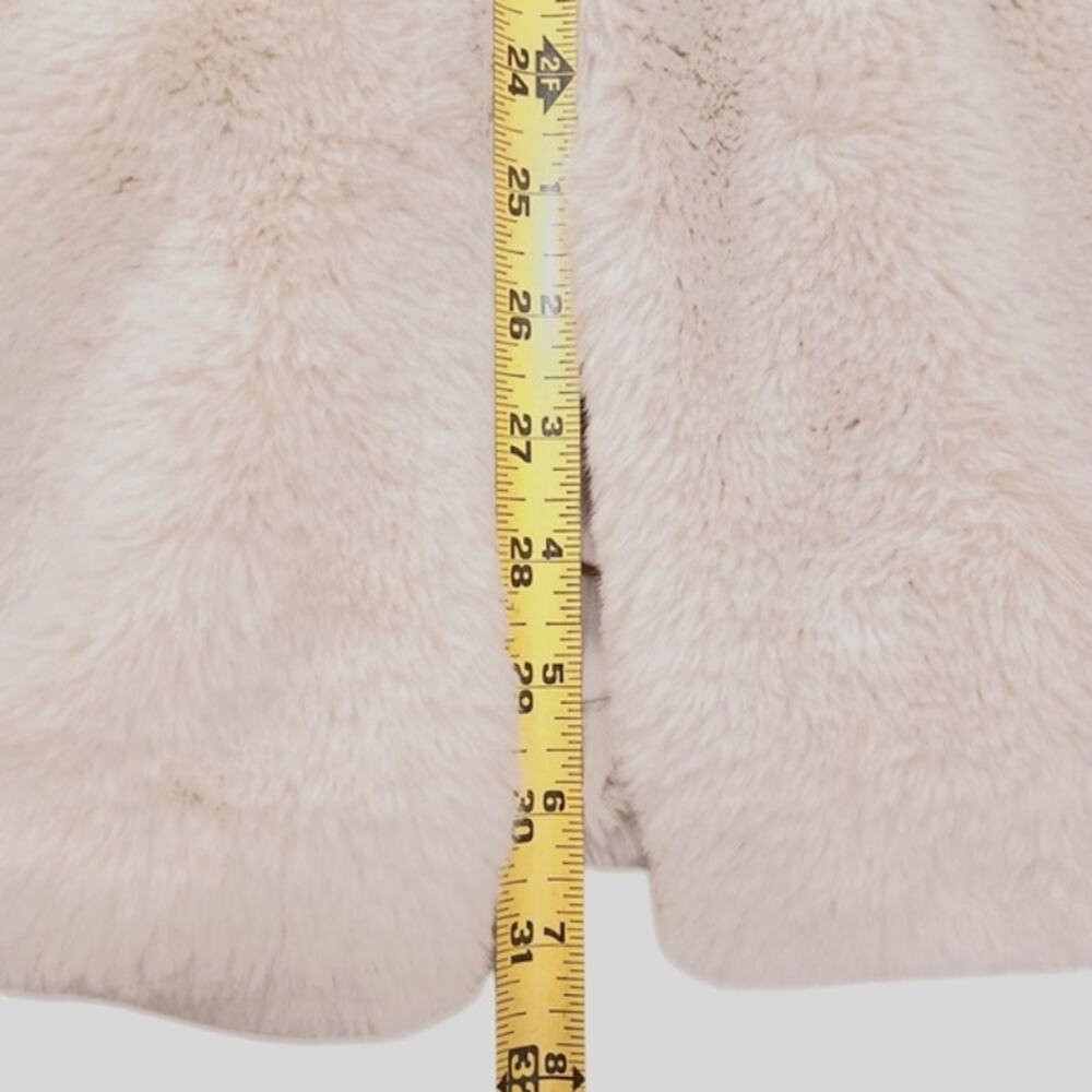 Popsugar Plush Teddy Coat Women's Size M IVORY Faux Fur Oversized Boxy Relaxed - Picture 12 of 16